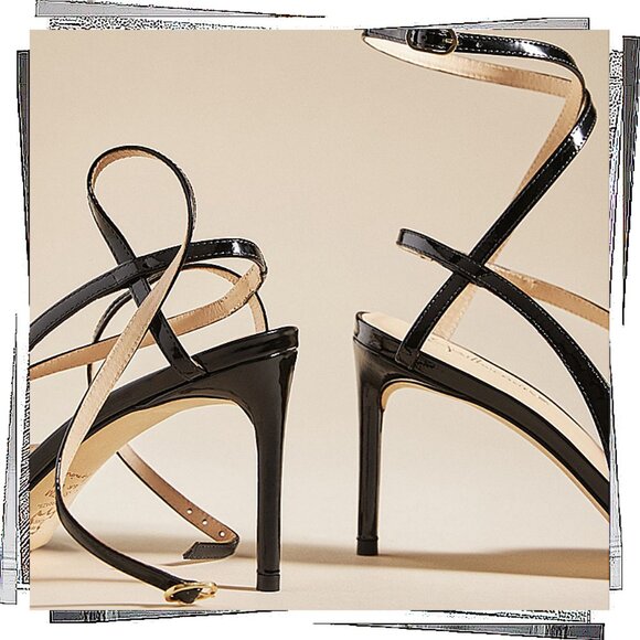 Black Patent Leather Pointy Toe Heels (38 EU) by Guilhermina - Picture 4 of 13